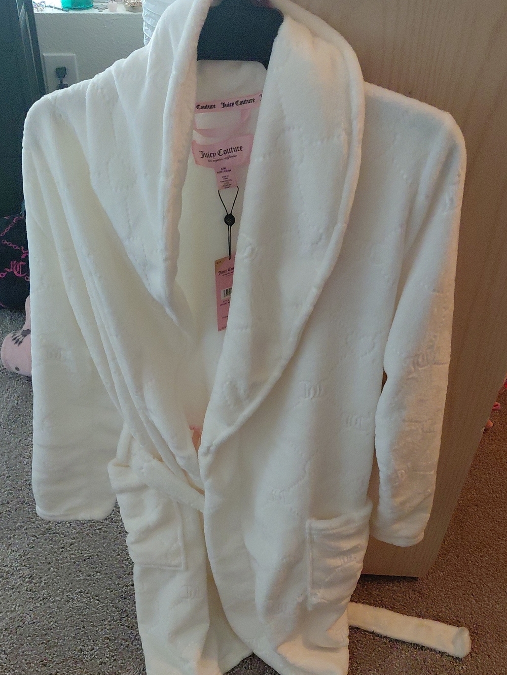 Juicy Couture Plush Robe in White